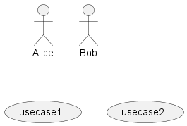 Diagram showing two actors and two use cases